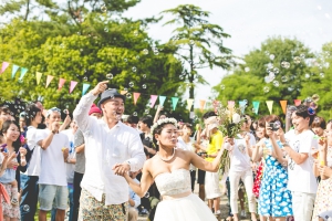 結婚式 二次会 1.5次会 幹事代行 プロデュース 関西 大阪 神戸 京都 奈良 和歌山 FOR U 2015.5.17 野外ウエディング アウトドア BBQ（服部緑地）
