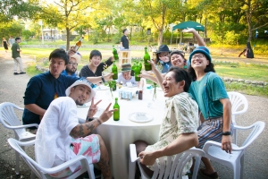 結婚式 二次会 1.5次会 幹事代行 プロデュース アウトドアウエディング 野外ウエディング 関西 大阪 神戸 京都 奈良 和歌山 FOR U 2016.8.7 ロッジ舞洲（舞洲）